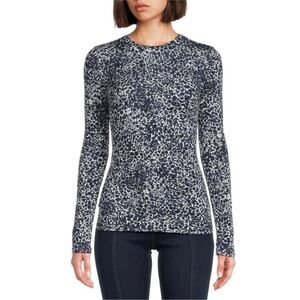 🟡5/$25 DEAL! BCBGMaxAzria Navy and White Pattern Long Sleeve Top